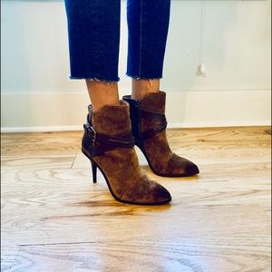 Joe’s Jeans Brown Leather and Faux Suede Booties